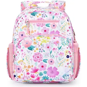 KF5-CBP58  Kids Backpack for Girls: Girls Backpack 5-8 - Kindergarten Elementary School Bookbag for Girl - Flower Pink