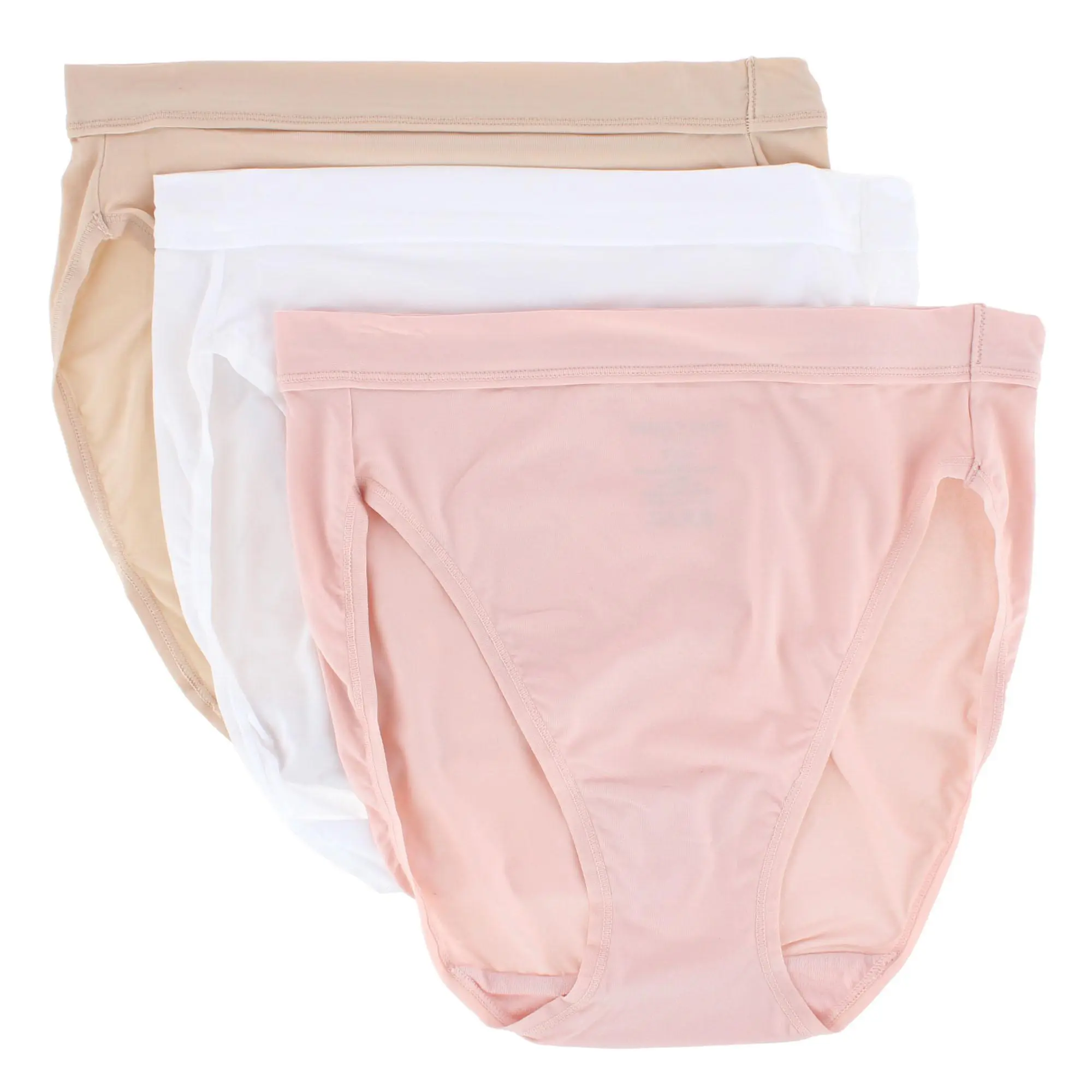 Vanity Fair Women's Beyond Comfort Hi-Cut Panties, Ultimate Stretch Fabric with a Seamless Flat Fit, Everyday Wear, 3 Pack, Comfortable, High-Leg