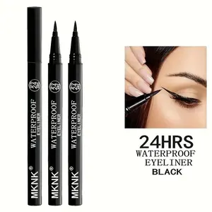 3-Piece Long-Lasting Waterproof Sweatproof Eyeliner Set, Quick-Dry Liquid Eye Liner Pen, Smudge Proof Makeup Essentials, Black Eyeliner Pen