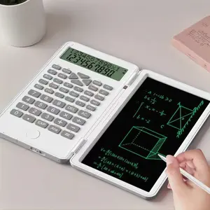 Langkes Advanced Smart Calculator Rechargeable Desktop Scientific Model with Multi View Display Erasable LCD Writing Panel Function Calculator Handwriting Board 2 in 1 Foldable Silent Portable for Exams