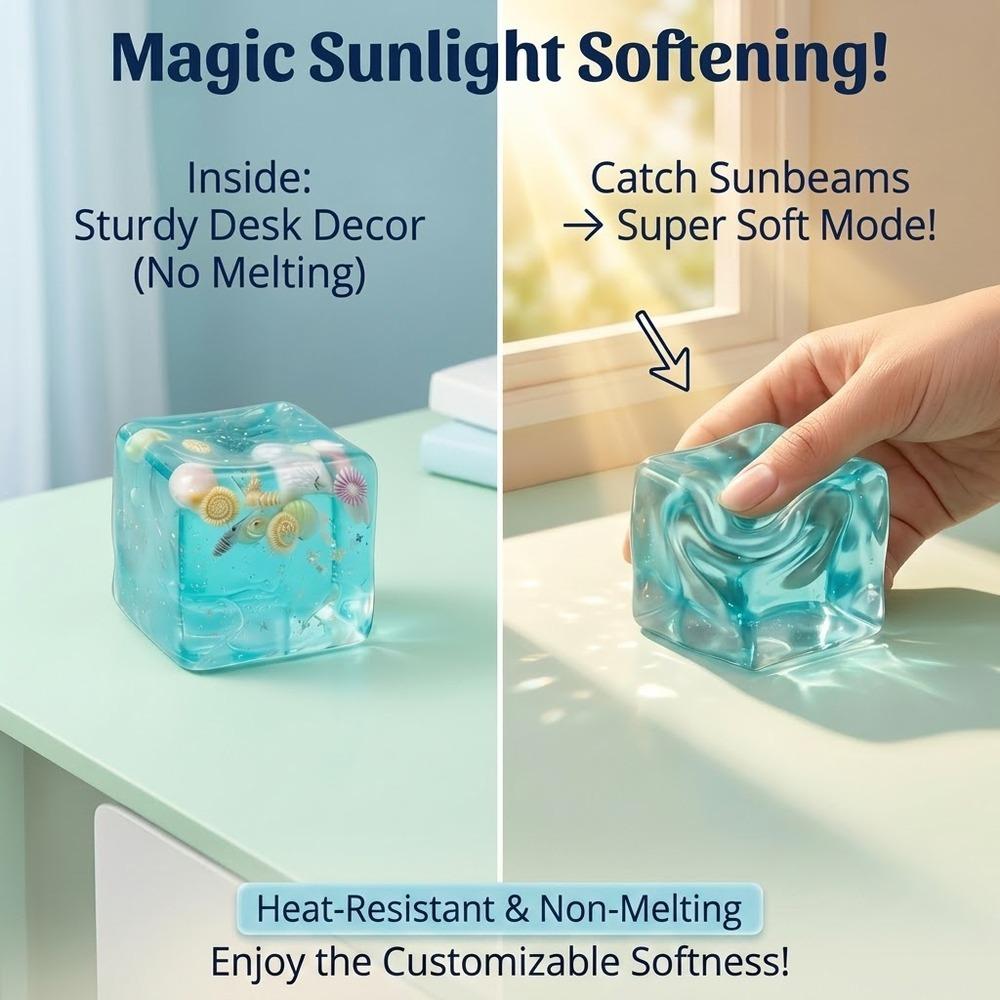 3pc Durable Ocean Shell Stress Toy, Tear-Resistant Sensory Squishy Cube, Dust-Proof Non-Sticky Squeeze Ball for Anxiety Relief, Individual Gift Box, Desk Decompression Toy