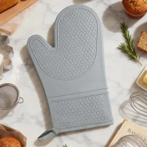 2pcs Silicone Oven Mitts, Heat Resistant 500f Kitchen Mitts, 11.4'' Soft Baking Gloves, for Kitchen Cooking Baking BBQ