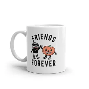 Friends Forever Mug Halloween Coffee Jack O Lantern Pumpkin Cup - 11oz Funny Coffee Mugs Ceramic Printed Drinkware Cup