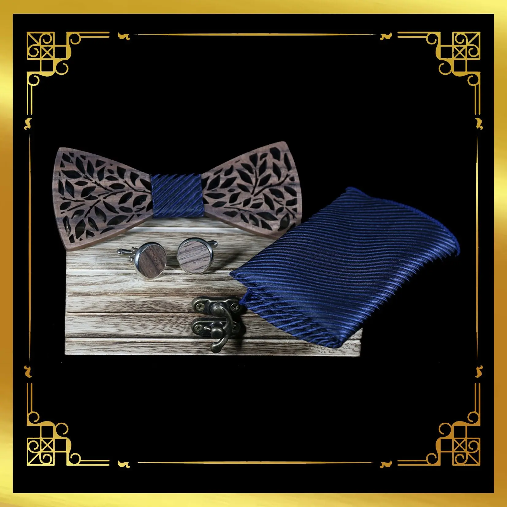 Wooden Bow Tie Set
