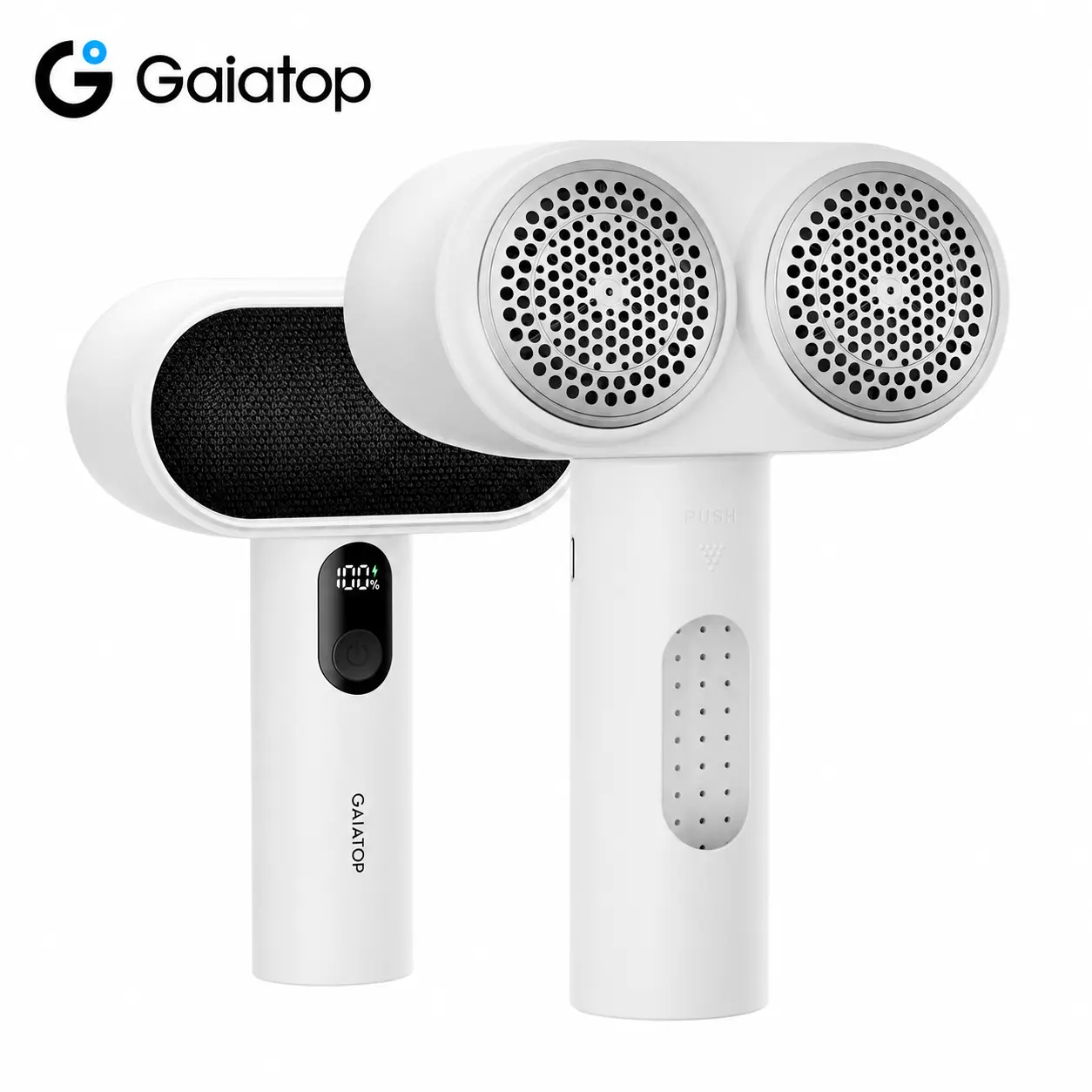 GAIATOP Dual-Heads 2-in-1 Fabric Shaver & Pet Hair Remover, Rechargeable Lint Remover for Clothes with 6-Blade System & Cleaning Brush, Gift Ready Household Essential