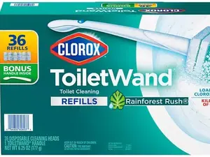 Clorox ToiletWand Toilet Cleaning Kit Rainforest Rush 36 Refills & 1 Handle Powerful Cleaning Solution for Effective Bathroom Hygiene Household