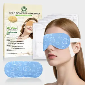 Reusable Herbal Self Cooling Eye Masks, Depuffing & Refreshing Cold Compress for Tired Eyes, Travel-friendly Hydrating Relief for Dry Eye & Fatigue