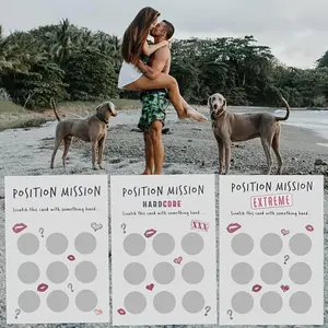 Couple Date Night Game Card, 3 Sheets Illustrated Fun Relationship Enhancement Strategy Game for Singles Parties, Whimsical Gag Gift