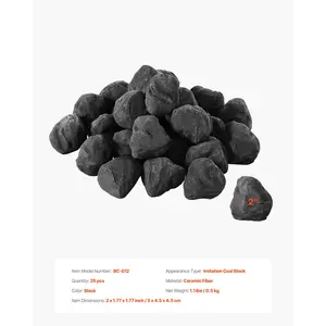 VEVOR Lava Rocks, 1.2-2.0 inch 25 Pcs Fire Stones Lava Rocks For Fire Pit, Reusable Fire Pit Stones Indoor and Outdoor Use, Decorative Firepit Rocks for Propane/Gas Fireplace, Stove, Courtyard, Camping