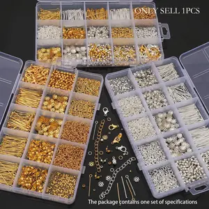 1 set of Metal DIY Tool Material Package,Jewelry Making Supplies,Keychain Chain Chain T-Shaped Needle Lobster Buckle Opening Ring,Used for DIY Personalized Charms Accessories, Charm Accessory, Charm Chains