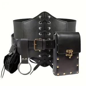 Renaissance Costume Sets Corset Waistband Belt Pouch Purse Alight Potion Bottle Skirt Hike Steampunk Medieval Halloween