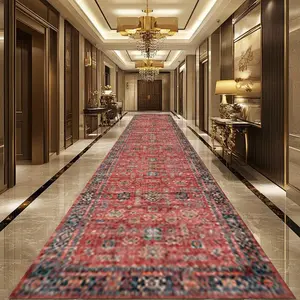 Boho Style Geometric Pattern Rug, 1 Count Vintage Non-slip Floor Mat, Decorative Carpet for Home Living Room Bedroom Hotel Dormitory