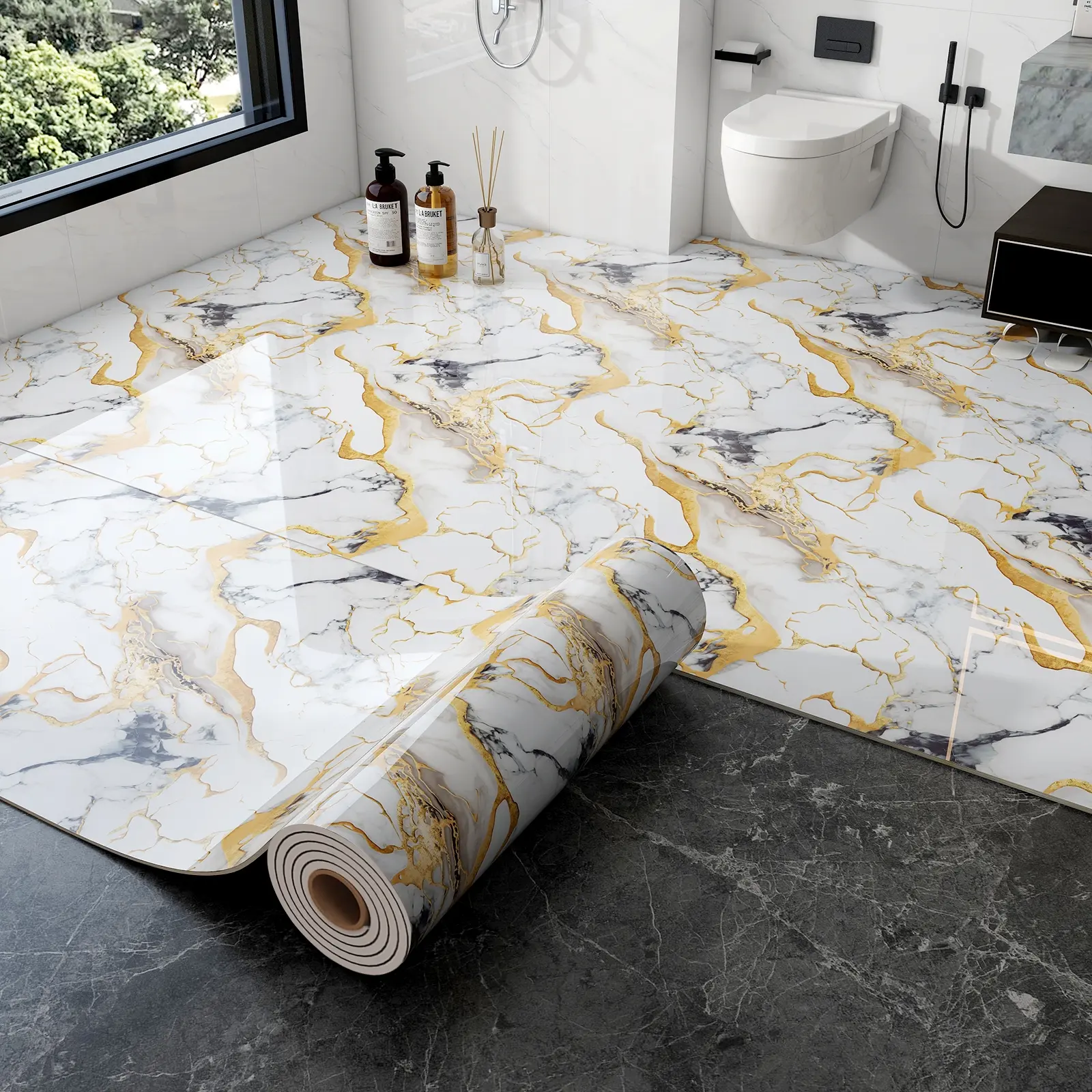Thick Self-Adhesive Tile Look Wall Stickers, Waterproof Moistureproof Moldproof, DIY Home Decor for Kitchen Bedroom Living Room Bathroom Sticker Tiles Decorative Wall Sticker, Waterproof Wall Decal