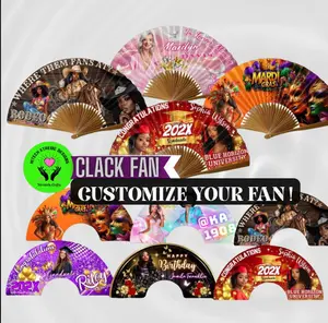 Custom Printed Round Hand Fan Bulk Packs (25in×13in) - Personalized Clack Fan for Weddings, Gifts, Home Supplies, Home Decor, Artwork, Photo Displays