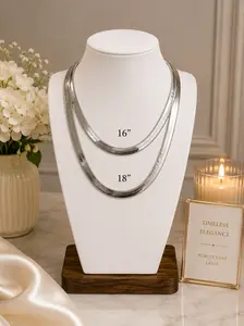 18K White Gold Plated 9mm Herringbone Necklace | Available in 16” or 18” (Sold Separately) N0100104