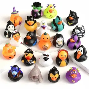 20pcs Halloween Decor Duck Bath Toys, Random Style Stress Relief Rubber Ducks, Perfect Gift for Kids & Friends, Play