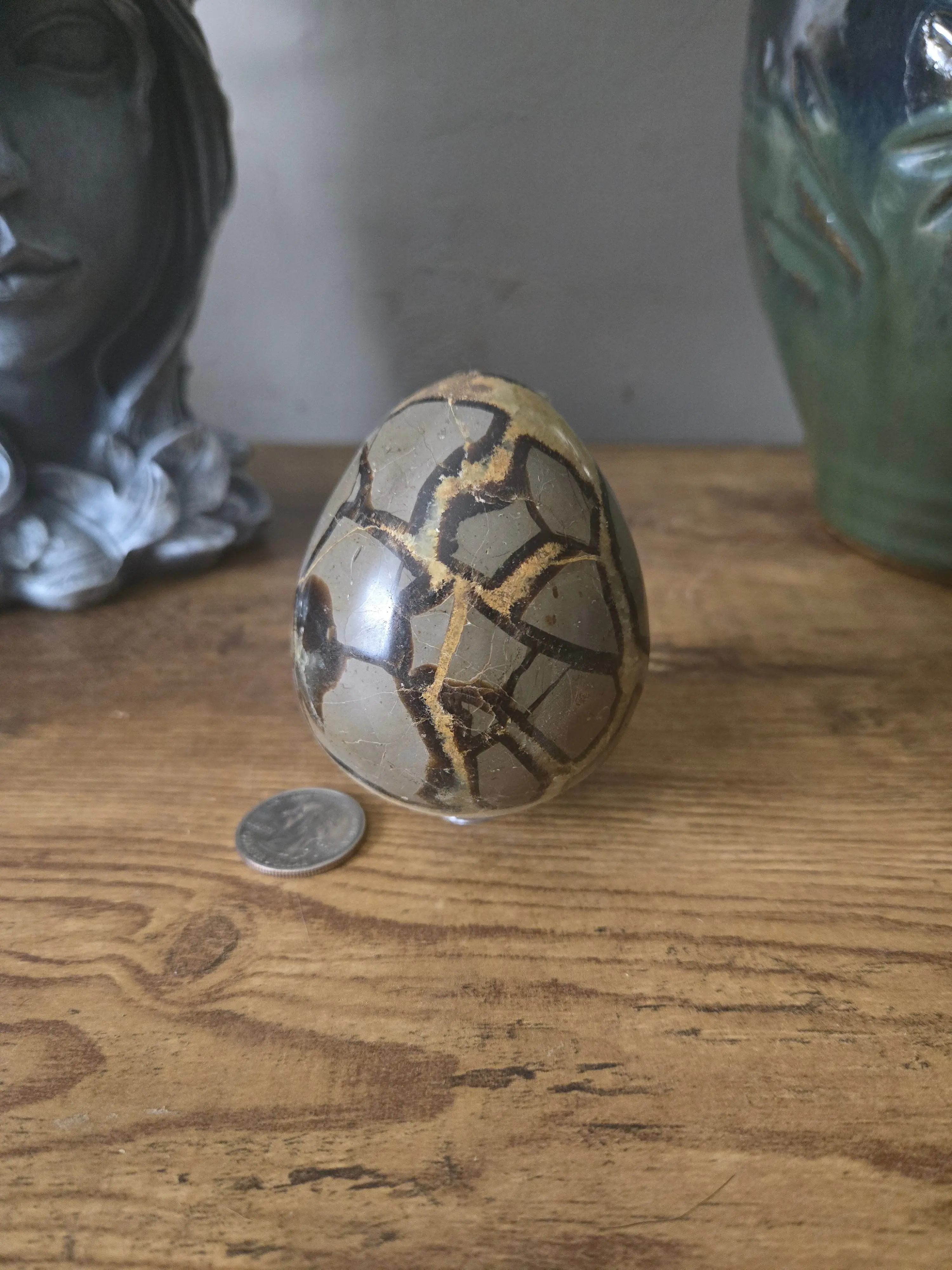 Handcrafted Natural Septarian Crystal Egg - US Apothecharity Jewelry Accessory, Emotion Harmonizer, Public Speaking Support, Thoughtful Unique Decoration