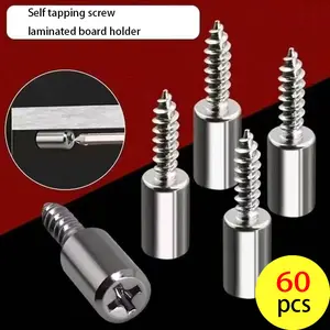 30/60/90 self tapping screws with transparent plastic sleeves, suitable for fixing wood, installing simple partitions in wardrobes, shoe cabinets, and bookcases, with a secure locking design and durable construction