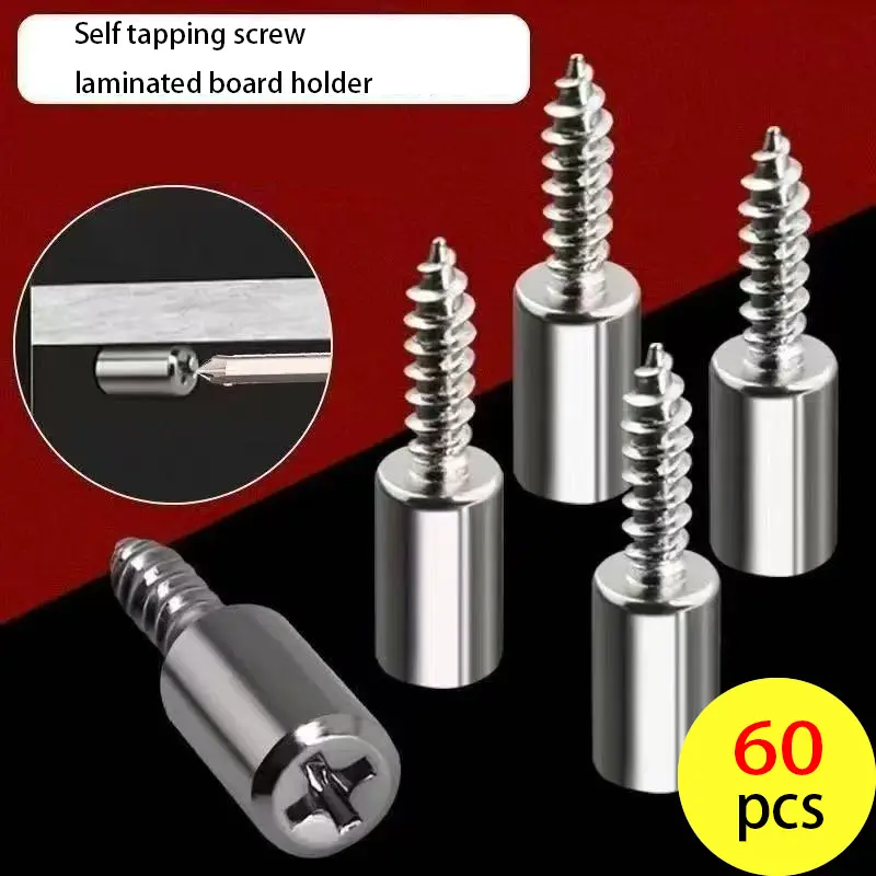 30/60/90 self tapping screws with transparent plastic sleeves, suitable for fixing wood, installing simple partitions in wardrobes, shoe cabinets, and bookcases, with a secure locking design and durable construction