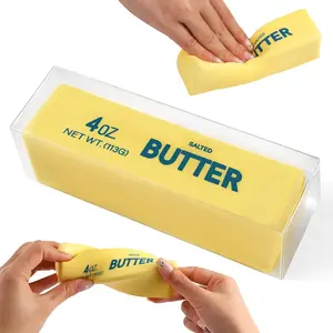 Butter Squishy Slow Rising Stress - New Realistic Butter Stick Squeeze, Soft PU Foam Fidget for Anxiety & Sensory Relief, Cute mould for Desk Decor for Kids, Office, School & Daily Use