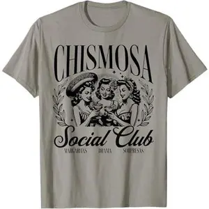 Chismosa Social Club, Mexicana Christmas,Girl Margarita Cafe T-Shirt