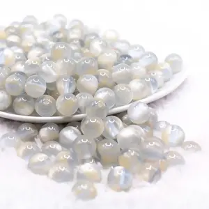 12mm Slate Blue Illusion Glitter Bubblegum Bead