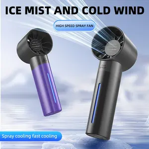 Small Handheld Ultra-High Speed Spray Fan, USB Rechargeable Portable Turbofan Turbine Water Cooling Outdoor Brushless Motor Mini Fan