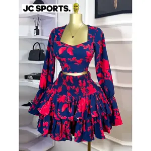 summer spring clothes Beach Women Set Street Print Long Sleeve Shirts + Pleated Ruffles Mini Skirts Suits 2025 Party Street Two 2 Piece Sets Womenswear Check Light Gamis