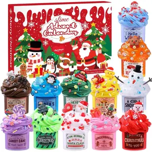 Valentine Day Gift  Christmas Slime Advent Calendar -24 Days Slime Kit Christmas Countdown Calendar DIY Slime of Surprises with Different Charms Kit for Boys Girls Kids Teen Ages 6 and Up