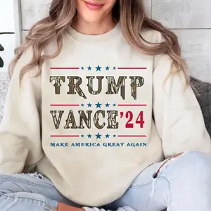 Trump Vance '24 Camoflauge Bottomland Pattern Unisex Sweatshirt. President Republican Support Trump Shirt