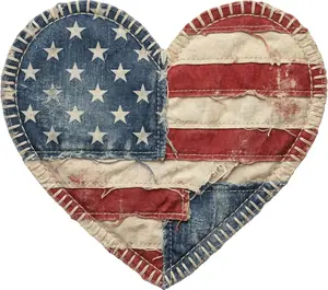 DTF Transfer – IQ Patch Heart Flag Multi Sizes