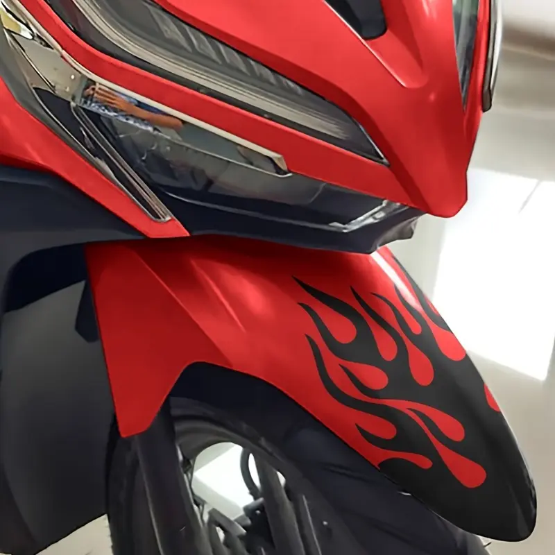 1PC Light Trendy Fervent Wild Sticker Motorcycle Stickers | For Motorcycle Rearview Mirrors, Tuning Stationery, Red & Black Flame Totem Decor, Load Items with Motorcycle Atmosphere Easily, Dynamic Wild Feeling of Totem in Daily Details