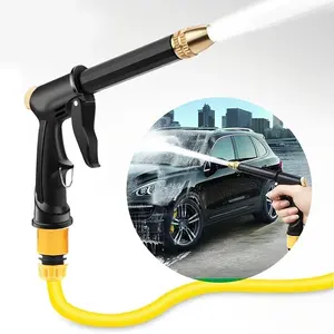 Portable High Pressure Water Hose Nozzle Sprayer, 1 Count Adjustable Garden Hose Nozzle Sprayer, Car Wash & Pet Cleaning Tool