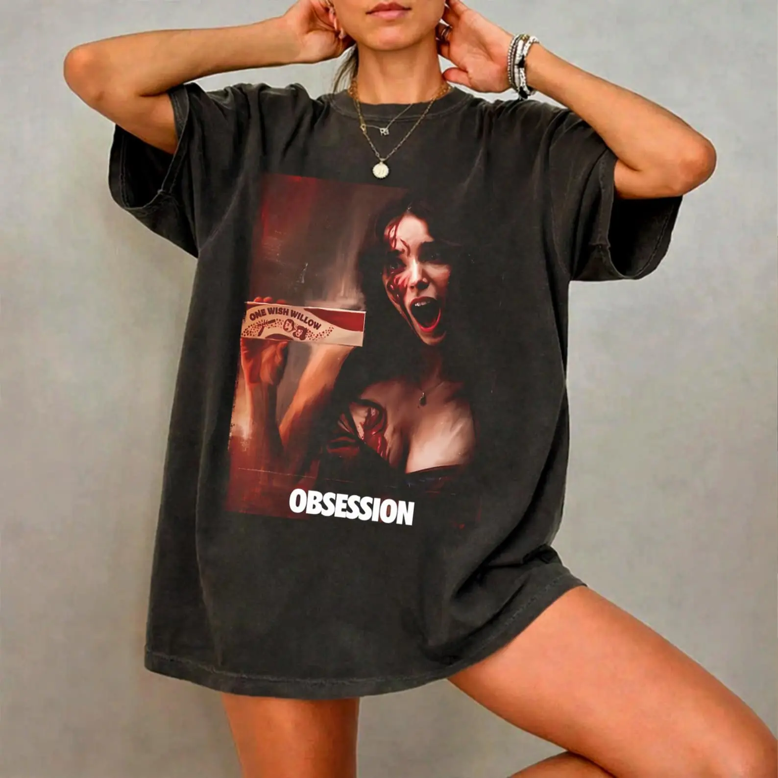 Obsession Horror Movie Shirt, One Wish Willow Graphic Tee, Psychological Thriller Fan Apparel, Vintage Horror Film T-Shir