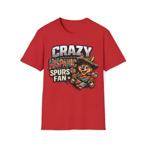 Retro Crazy Hispanic Spurs Fan T-Shirt - Sweatshirt - Hoodie, Latino Sports Fan Tee, Unisex Cotton T-Shirt, San Antonio Pride, Concert Fan Shirt, Latino Fan Shirt, Full Size, Full Color