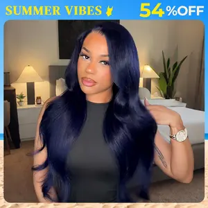 Arabella 13x6 Three-Go Midnight Blue Glueless Loose Body Wave Wig With Drawstring 100% Human Hair Ear to Ear Parting-Max Pre-everything Frontal Lace Wigs summervibes