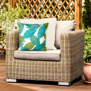 Lush Decor VISIONS I Indoor/Outdoor Handmade Pillow - Contemporary Graphic Botanical Accent  (Mystic Leaf)