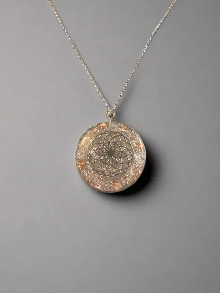 Halo orgonoite necklace- silver