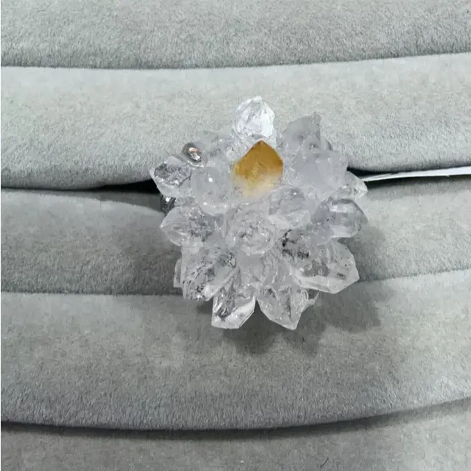 Wen(12271)gc.Herkimer Diamond DIY ring