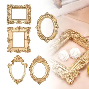 5 Pack Vintage Mini Picture Frames DIY Jewelry Display Antique Resin Photo Frame Wall Hanging for Party Decoration Beauty & Personal Care