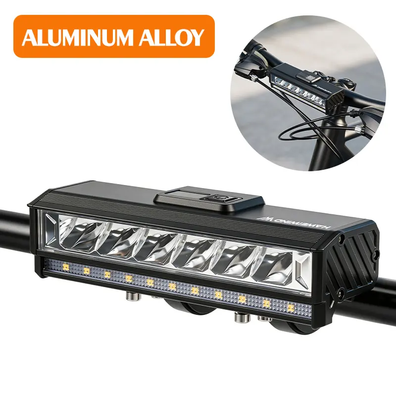 6-LED Ultra-Bright Bike Headlight with Digital Display,Aluminum Alloy Bicycle Light, 5 Lighting Modes for MountainBikes, Road Bikes, Commuting & Night Riding