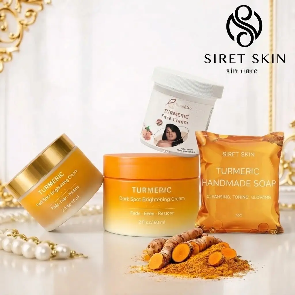 Game Queen & King Siret Skin & Byenblan Set Tumeric 4 pcs  - 1 pcs  Body cream + 1 Face Cream 4 oz + 1 Soap + Dark Spot - Siret Cosmetics WorldcaShop USA