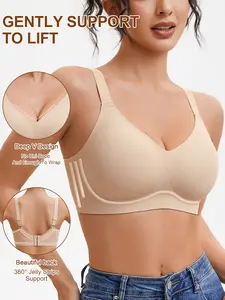 Women's Seamless Jelly Bra Without Steel Cup, Full Coverage Support Design, Comfortable Daily Wear, Slim-Fitting, All Seasons
