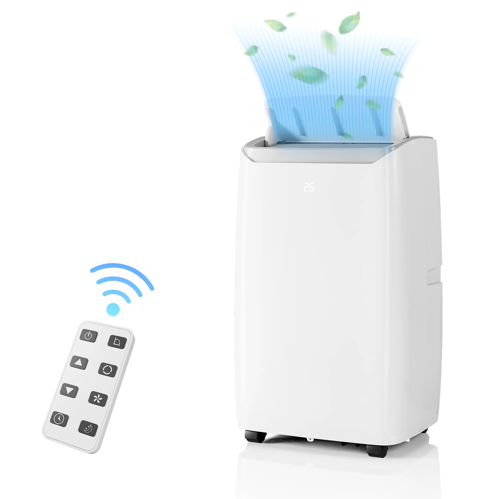 14000 BTU Portable Air Conditioner for Apartment, Office, Bedroom,Kitchen,Garages,Dorms，3-In-1 AC Unit, 24h Timer & Remote Control, Cooling & Dehumidification Modes, Cool Up to 550 Sq.Ft