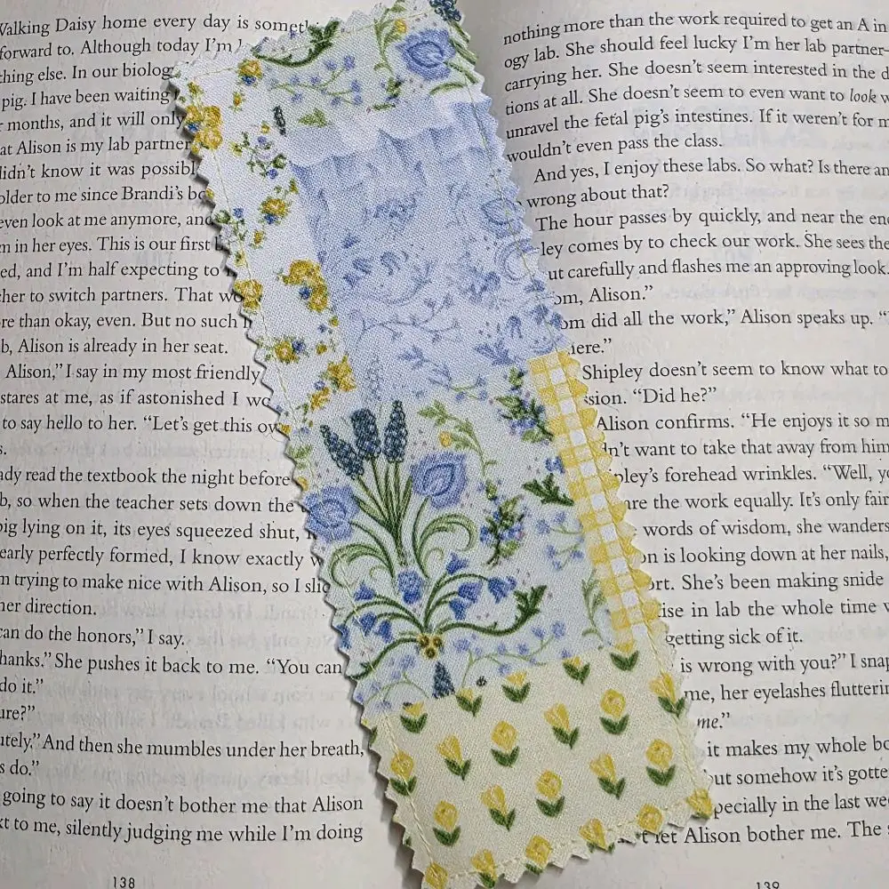 Floral Fabric Bookmark - Decorative Book Mark with Floral Pattern for Reading and Organization