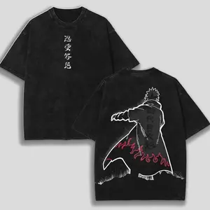 Minato Namikaze "Fourth Hokage" Father Naruto Anime Printed T-Shirt Washed Unisex Streetwear Naruto Merch Gift For Naruto Fan Minato Fan U7H