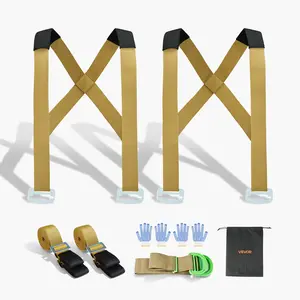 fathersdaygift VEVOR Moving Straps, 2-Person Lifting and Moving System with 2 Harness Straps, 2 Load-bearing Straps 1 Handheld Strap, Adjustable Lifting Shoulder Straps Move Furniture Appliances Mattresses
