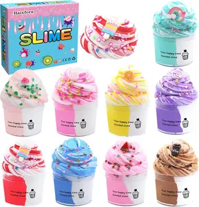 Valentine’s Day Gift 9 Pack Dual Color Butter Slime Kit for Girls,Non Sticky and Super Soft Sludge Toy,DIY Slime Party Favor for Boys,Birthday Gifts for Kids.