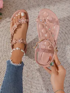 Women's New Summer Elegant Flower Wedge Sandals, Floral Wedges, Casual Beach Vacation Shoes, Comfortable Daily Fashion Footwear, Casual Outdoor Sandals, Summer Slides