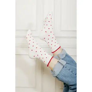 Sweetheart Socks-White/Red